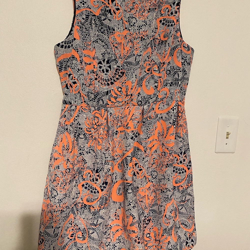 One Clothing Vibrant Orange and Black Dress